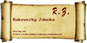 Rakovszky Zdenka névjegykártya